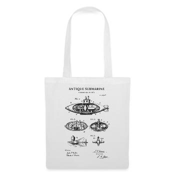 Antique Submarine blueprint patent - Tote Bag - white - Front
