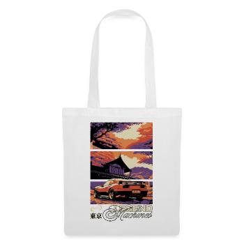 Légende de la Voiture Triptyque Skyline du Coucher du Soleil - Sac en tissu - blanc - Devant