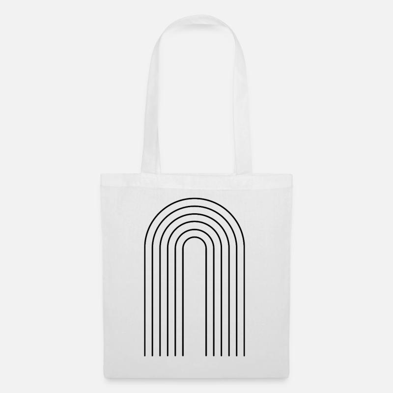 Minimalist line composition in black - Tote Bag - white