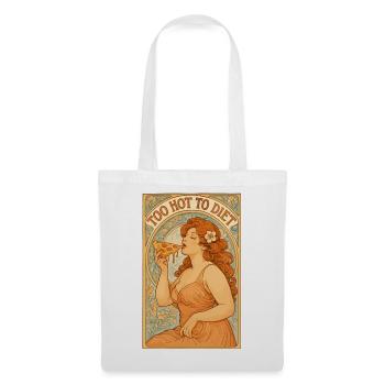 Art nouveau Pin-Up : Pizza – Trop chaud pour être diété. - Sac en tissu - blanc - Devant