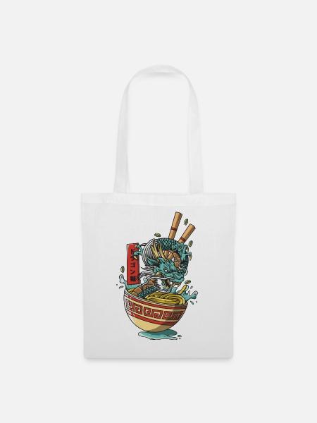 Ramen Drache Japanisches Design - Stoffbeutel - Weiß