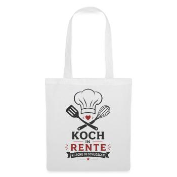Koch in Rente – Küche geschlossen & Kochlöffel - Stoffbeutel - Weiß - Vorne