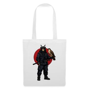 Guerrier Ninja avec Faucon - Sac en tissu - blanc - Devant