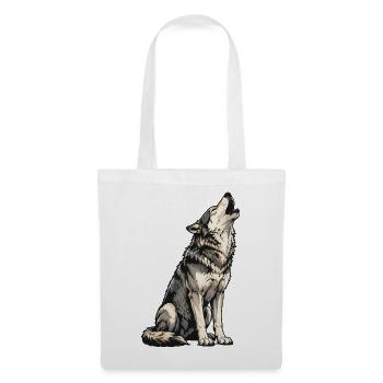 Howling Wolf Illustration - Tote Bag - white - Front