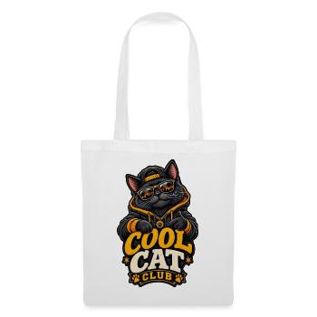 Chaton streetwear du Cool Cat Club - Sac en tissu - blanc - Devant