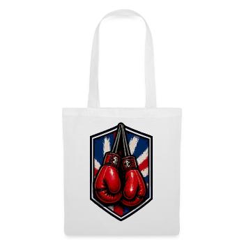 Union Jack Schild Boxhandschuhe - Stoffbeutel - Weiß - Vorne