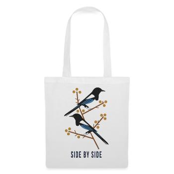 Side by Side – Zwei Vögel - Stoffbeutel - Weiß - Vorne
