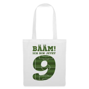 9. Geburtstag Geschenk Fußball Neun Jahre - Stoffbeutel - Weiß - Vorne