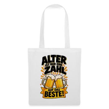 Alter ist nur eine Zahl – Prost - Stoffbeutel - Weiß - Vorne