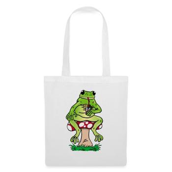 Frosch und Cocktail - Stoffbeutel - Weiß - Vorne