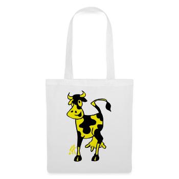 Smiling Cow, Two Color Design - Tote Bag - white - Front