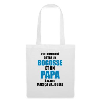 c'est compliqué d'être un bogosse et un papa - Sac en tissu - blanc - Devant