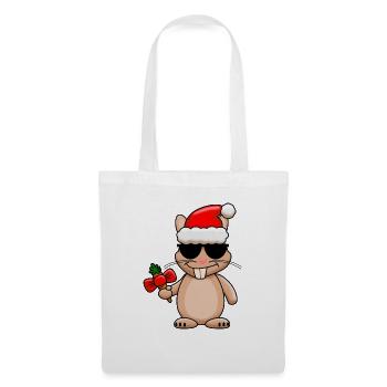 Cooler Weihnachtshase - Stoffbeutel - Weiß - Vorne