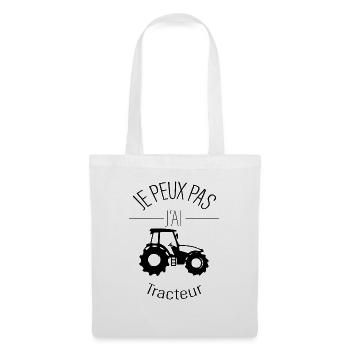 JE PEUX PAS J'AI TRACTEUR - Sac en tissu - blanc - Devant