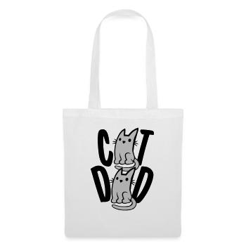 Cat Dad Text Logo - Stoffbeutel - Weiß - Vorne
