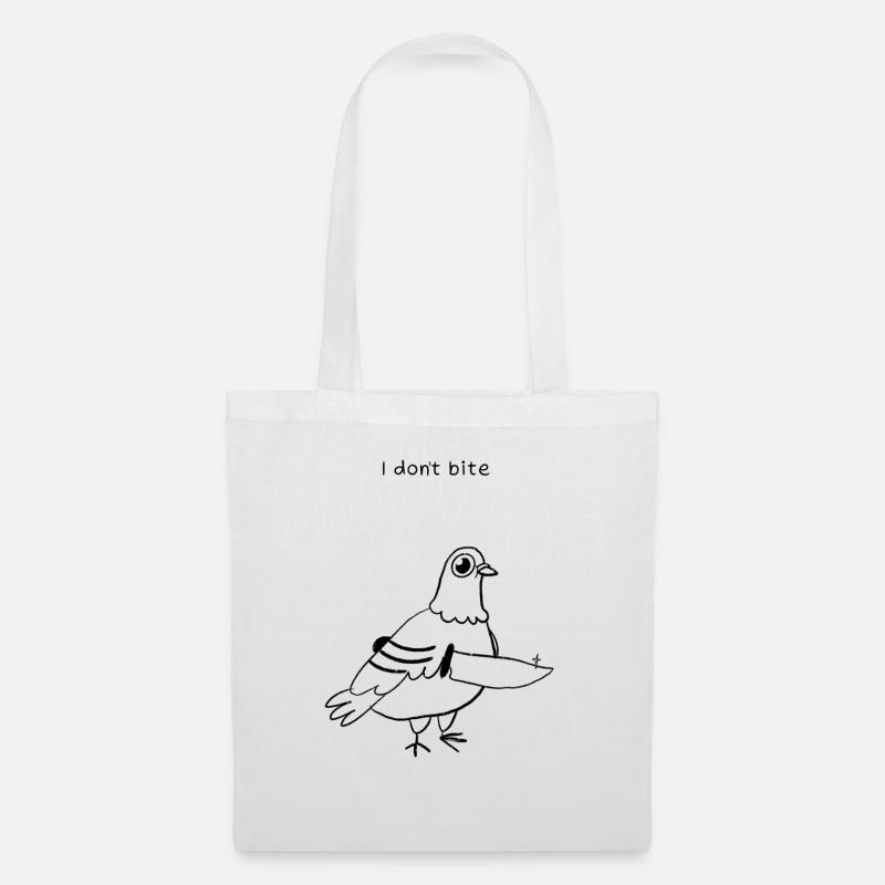 "I don't bite" - Pigeon - Stoffbeutel - Weiß