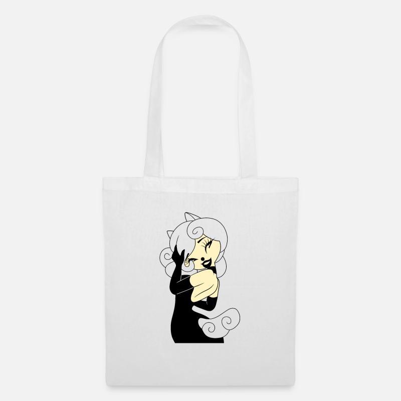 TShirt Perfect Mädchen Pferde Blonde Schwarzes Kleid 2022 - Stoffbeutel - Weiß