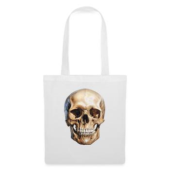 Crâne Crâne, symbole de mort et de danger - Sac en tissu - blanc - Devant