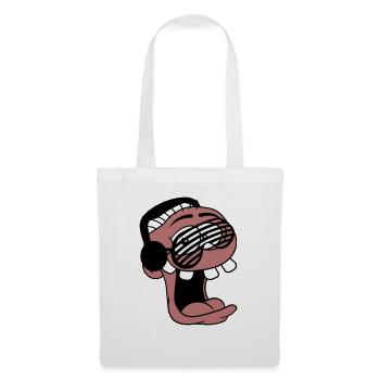 DJ visage drôle rire lunettes de soleil musique de fête - Sac en tissu - blanc - Devant