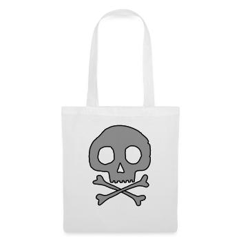 Crâne et os - Sac en tissu - blanc - Devant