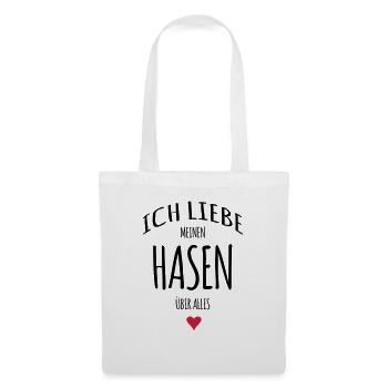Ich liebe Hasen Häschen Geschenke - Stoffbeutel - Weiß - Vorne