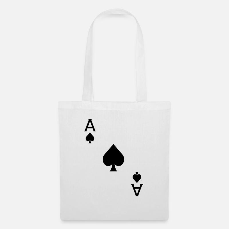 As Pik - Spielkarte aus Poker oder Skat - Stoffbeutel - Weiß