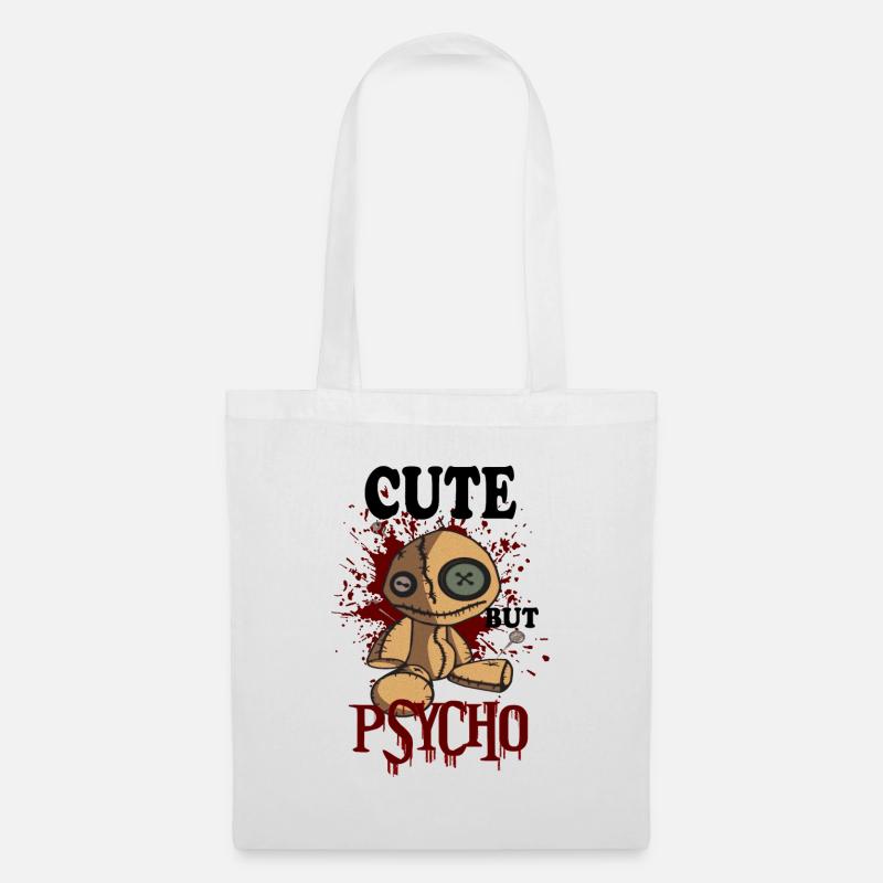 CUTE BUT PSYCHO Voodoo - Puppe hell - Stoffbeutel - Weiß