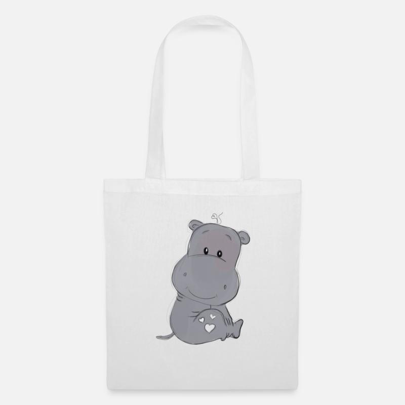 Hippo - Stoffbeutel - Weiß