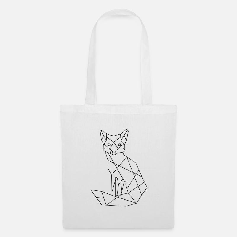 Geometrischer Fuchs Polygon Waldtier - Stoffbeutel - Weiß