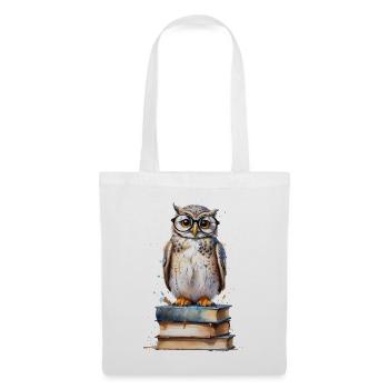 Scholarly Owl - Watercolor - Tote Bag - white - Front