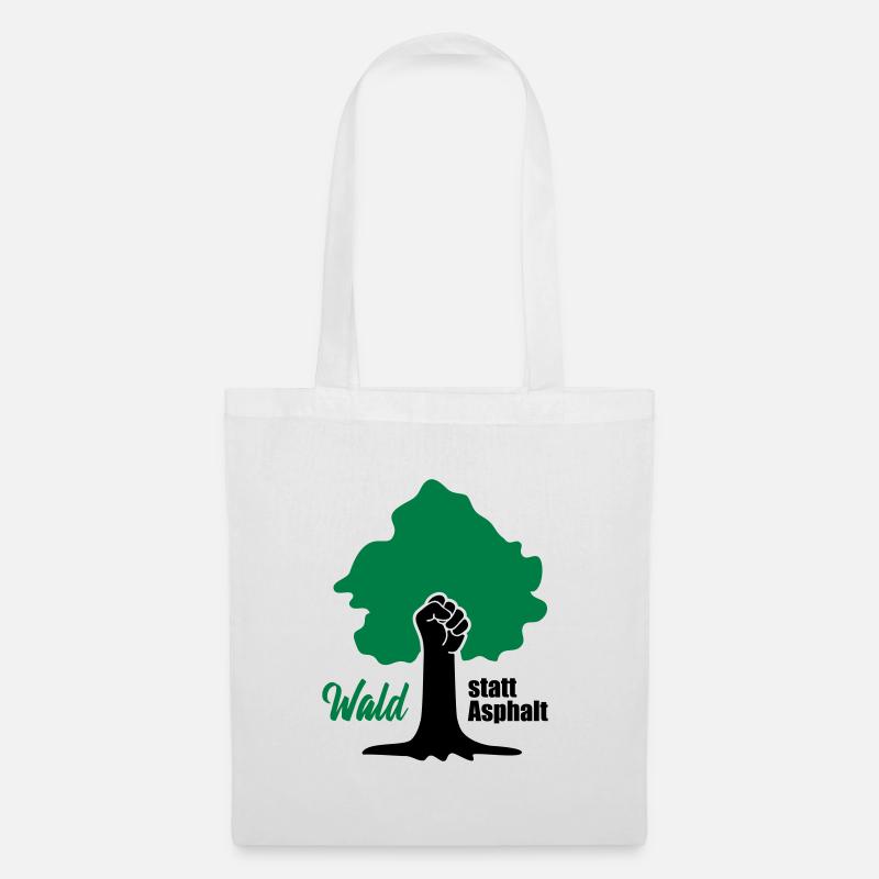 Wald statt Asphalt Fridays for Future Save Planet - Stoffbeutel - Weiß