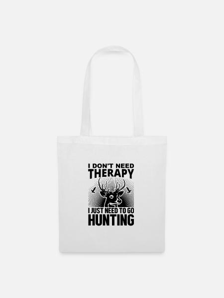 No Therapy just ned Hunting - Stoffbeutel - Weiß