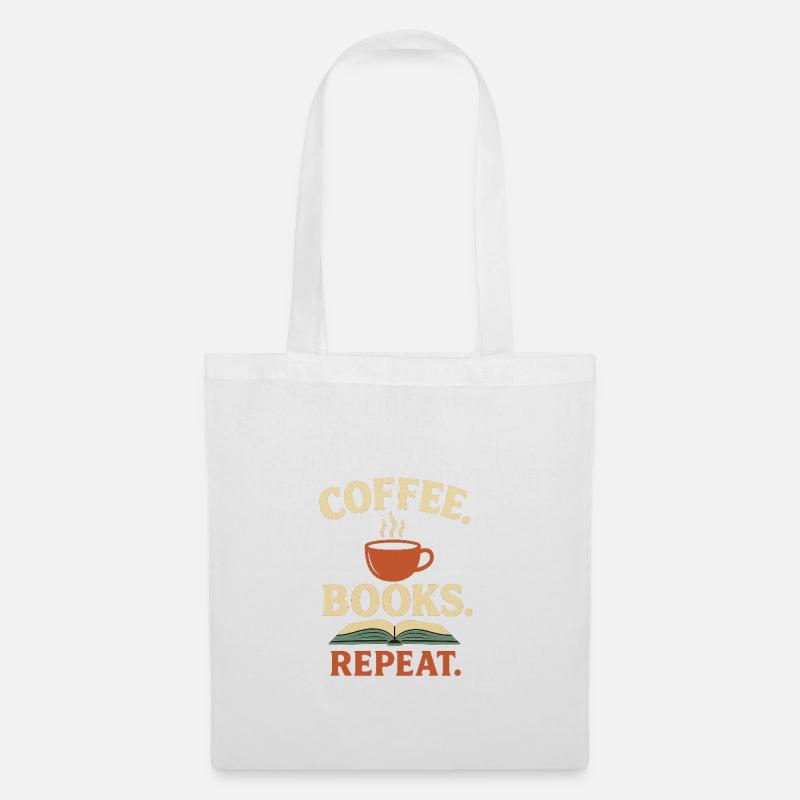 Coffee books repeat - Stoffbeutel - Weiß