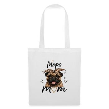 Pug Mom – Cadeau pour les amateurs de carlins - Sac en tissu - blanc - Devant