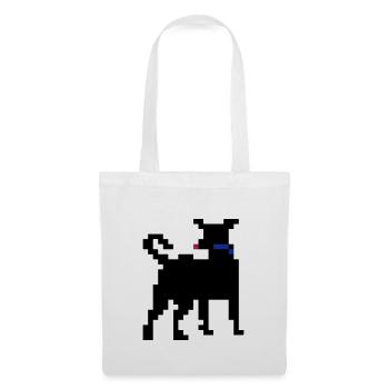 Pixel Hund – Farben frei wählbar - Stoffbeutel - Weiß - Vorne