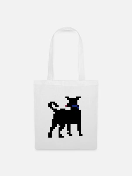 Pixel Hund – Farben frei wählbar - Stoffbeutel - Weiß