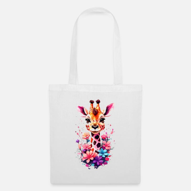 Giraffe V1 24 15 - Stoffbeutel - Weiß