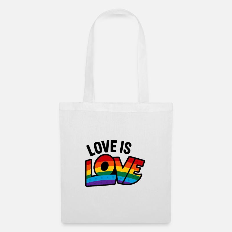 Liebe ist Regenbogen Vielfalt - Stoffbeutel - Weiß