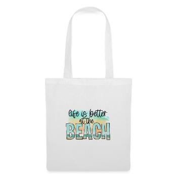 VACANCES VACANCES À LA PLAGE PALMIERS MOTIF DE VOYAGE DU SOLEIL - Sac en tissu - blanc - Devant