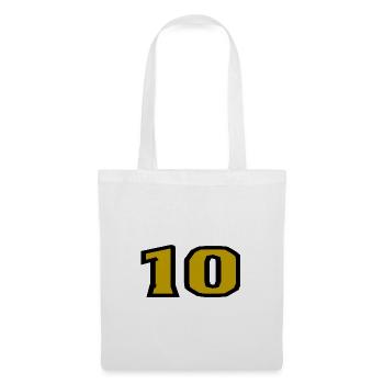 10. 10 ANS. 10e ANNIVERSAIRE. ANNIVERSAIRE 10 ANS. - Sac en tissu - blanc - Devant