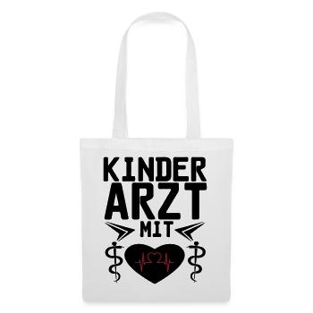 Kinderarzt mit Herz Geschenk - Stoffbeutel - Weiß - Vorne