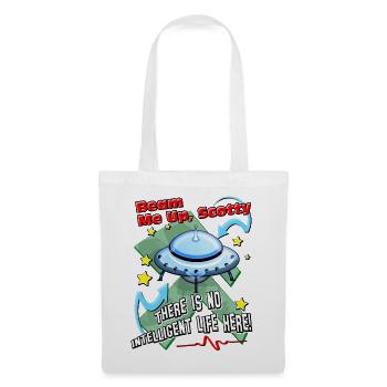 Beam Me Up! Alien-UFO-Raumschiff-Science-Fiction - Stoffbeutel - Weiß - Vorne