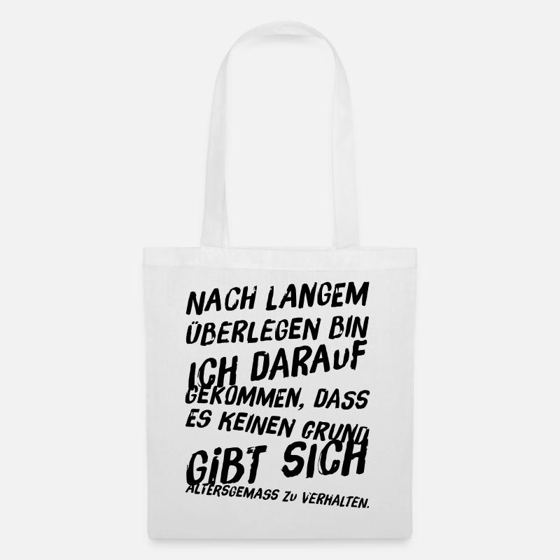 altersgemäß Verhalten - Stoffbeutel - Weiß