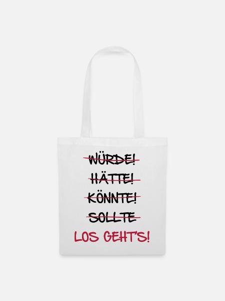 Let's go the starting signal saying - Tote Bag - white