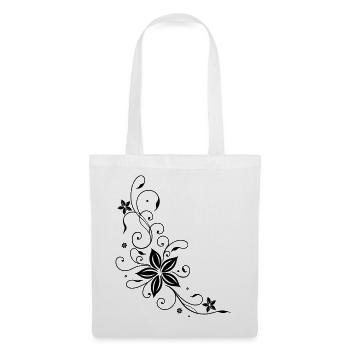 Filigranes und feminines Tribal mit Blumen. - Stoffbeutel - Weiß - Vorne