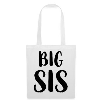 big sis Schwester Geschwister Familie Geschenk - Stoffbeutel - Weiß - Vorne