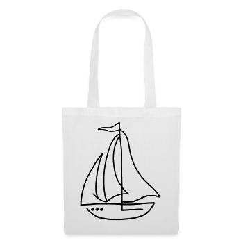 Voilier voilier - Sac en tissu - blanc - Devant