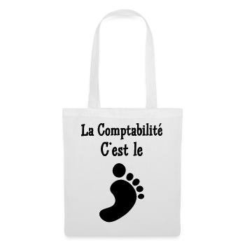 comptable / comptabilité / argent / Finance / Euro - Sac en tissu - blanc - Devant