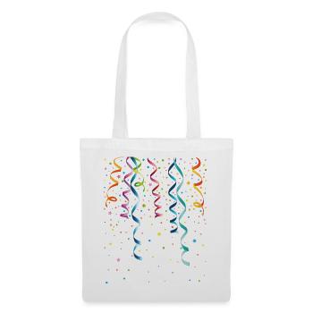 Banderoles colorées avec des confettis. - Sac en tissu - blanc - Devant