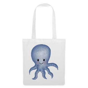 Calmar poulpe - Sac en tissu - blanc - Devant